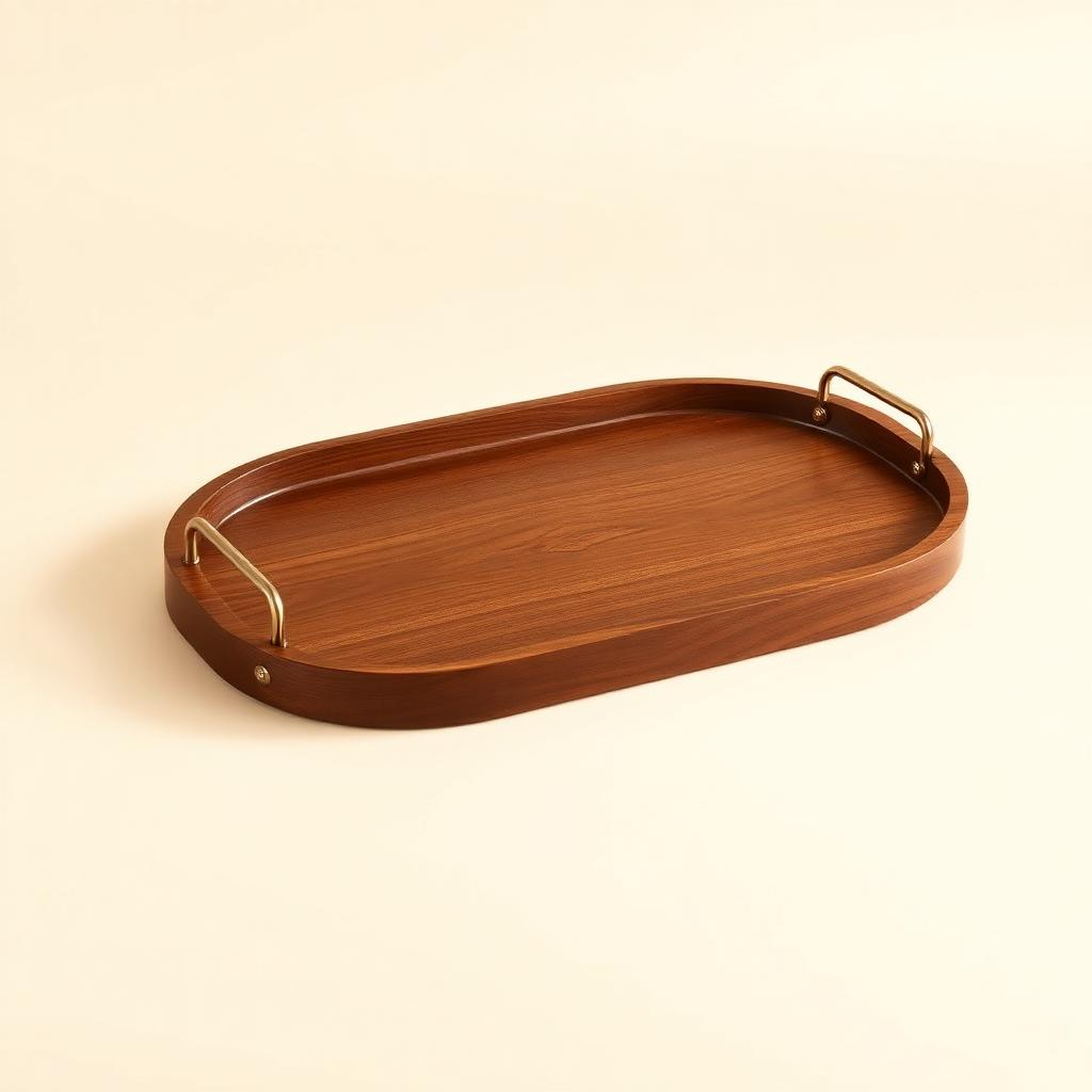 Hand-finished walnut serving tray